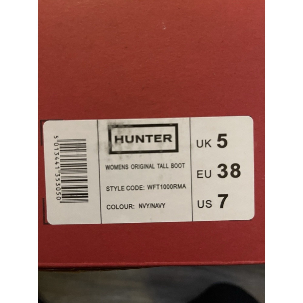 Hunter Original Tall Rain Boots for Women, Size US 7 - Navy Blue New In Box - Picture 9 of 9